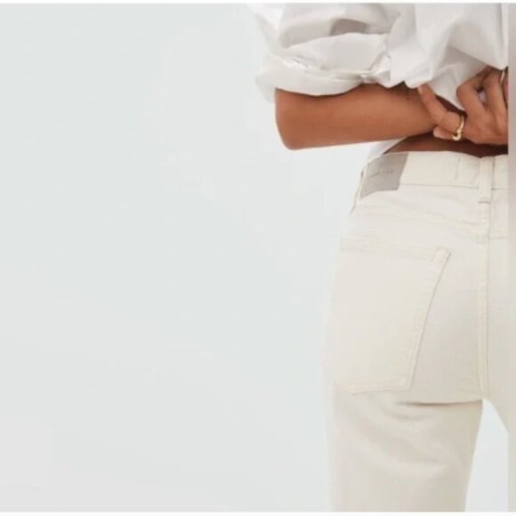 Everlane - The Rigid Slouch Jean Organic Cotton | Size 31 Regular | White Bone - Picture 6 of 13